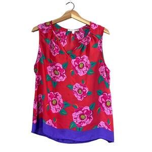 Women's Red Floral Violet + Claire Tank Top L